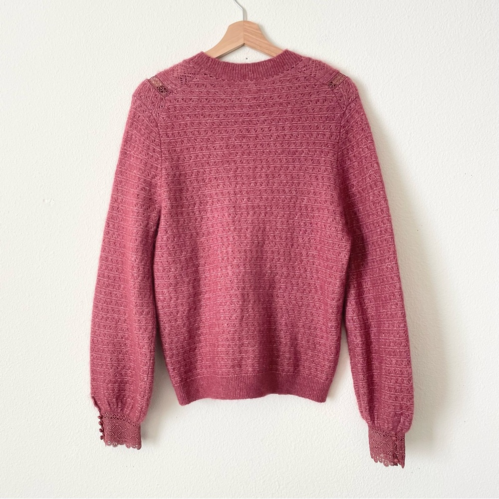 Sezane MEDIUM Cheryl mohair wool jumper sweater in Rosewood - Picture 7 of 10